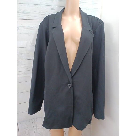 Torrid Womens Black Blazer Jacket Sz 5 Reg 5X One Button - Picture 1 of 7
